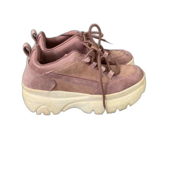 90’s Y2K style Madden Girl Bounce Platform Shoes 8.5 Pink Faux Suede * - Picture 4 of 12